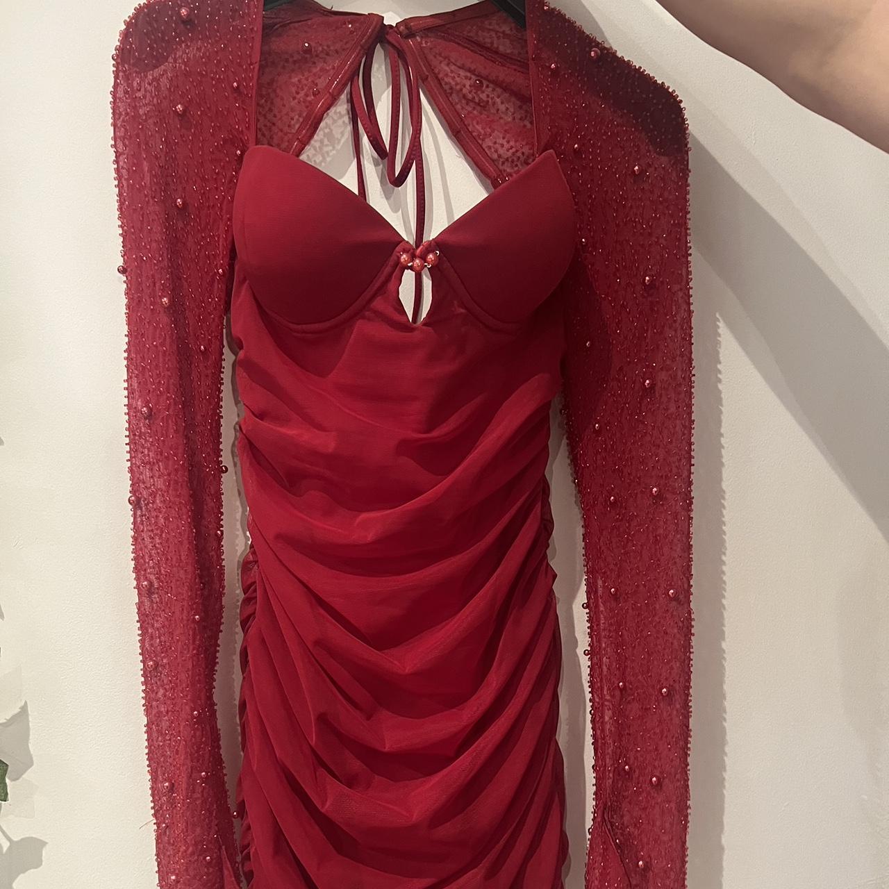 Oh Polly St. Germain embellished long sleeve mini... Depop