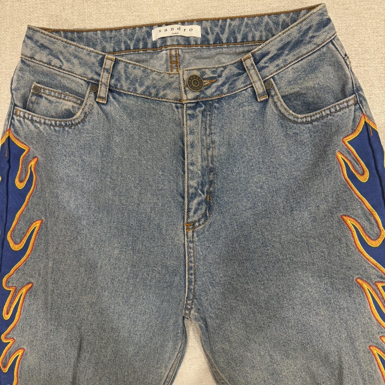 Sandro offers Embroidered Flame Jeans