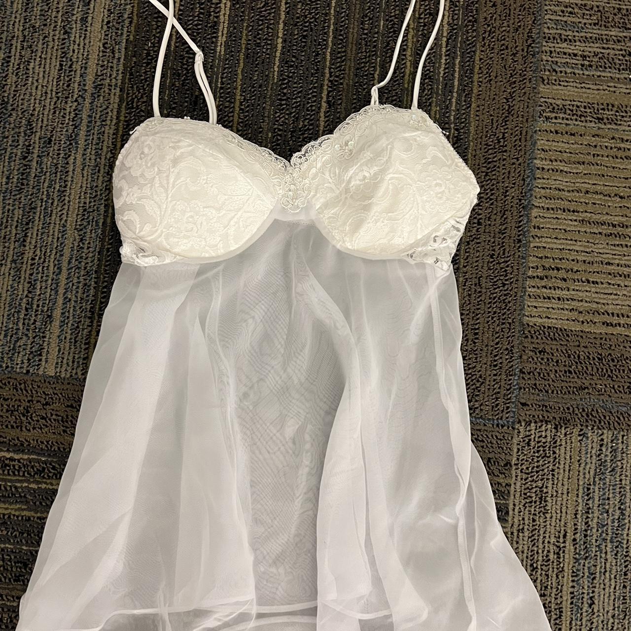 prettiest vintage white sheer lace cami top! perfect... - Depop