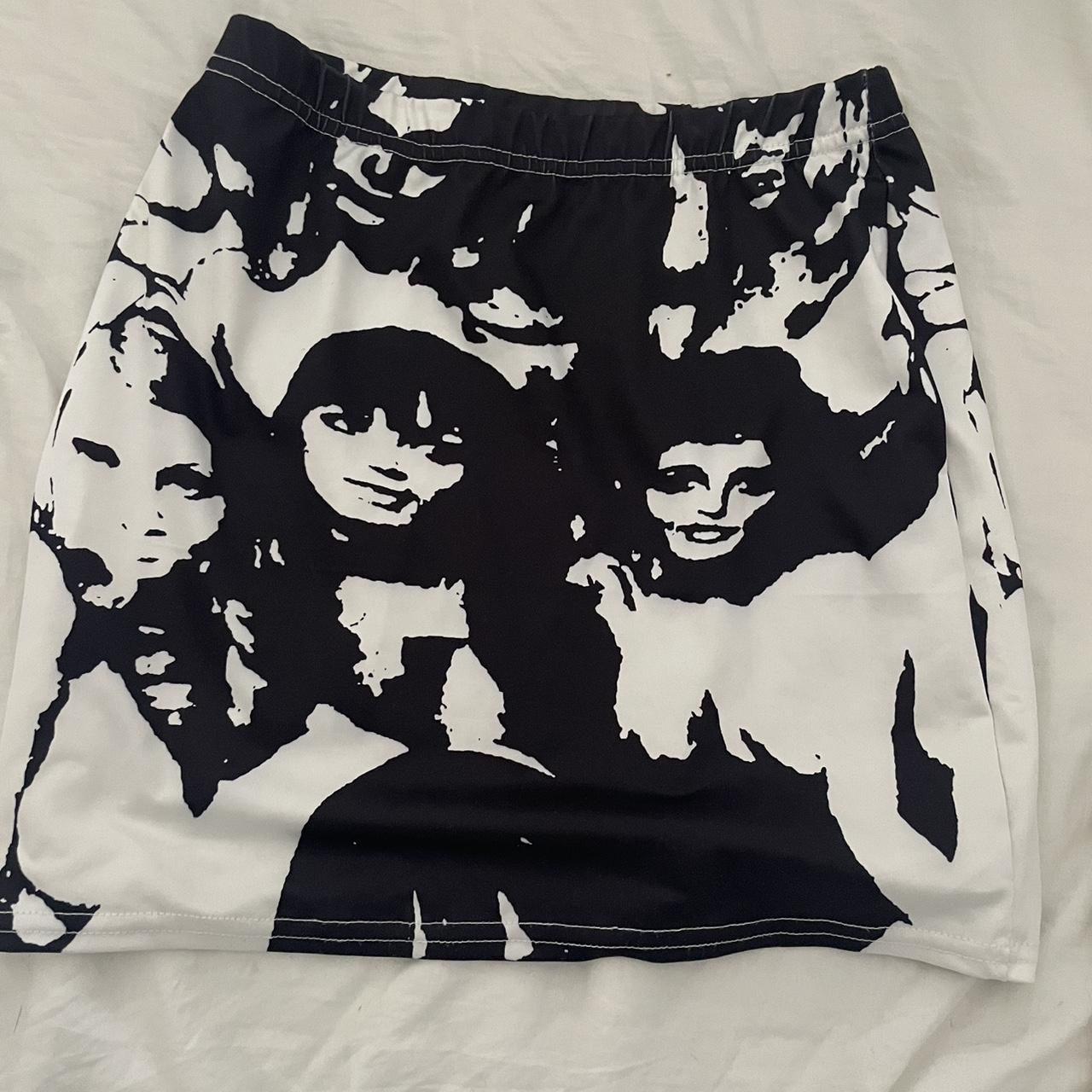 unbranded graphic mini skirt stretchable material i... - Depop