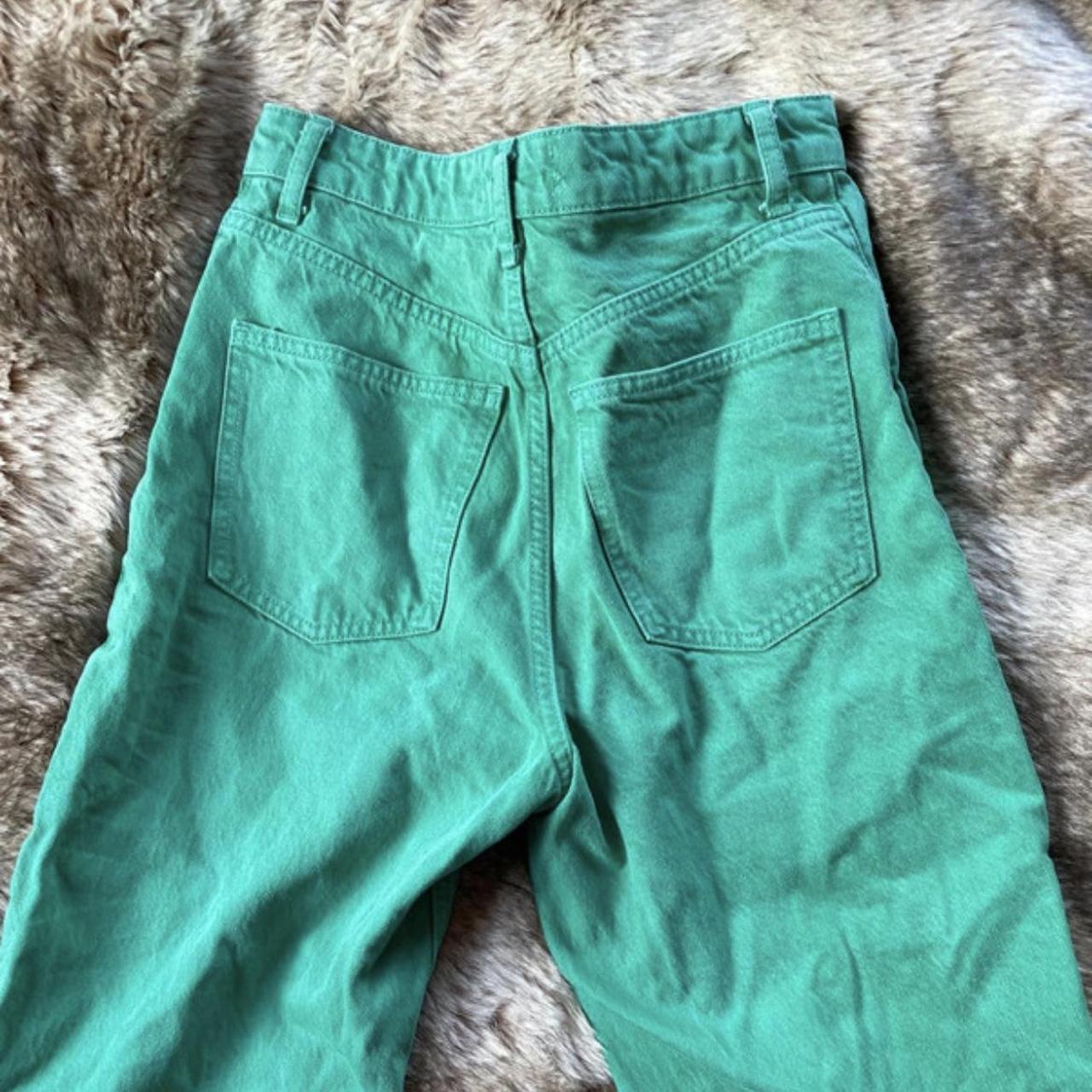 Zara green jeans wide leg Size 8 Perfect brand new... Depop