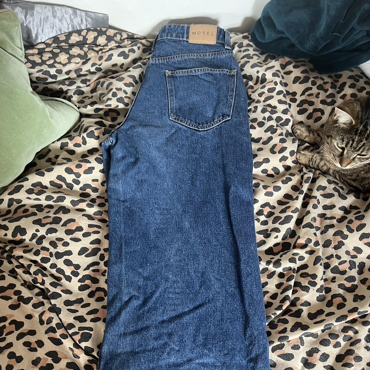 Motel Women's Navy Jeans Depop