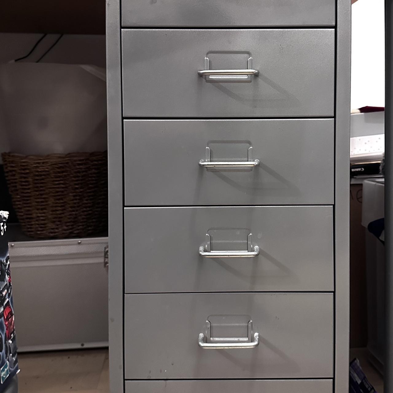 IKEA Grey Metal Filing Cabinet With 6 Drawers And Depop   P0 