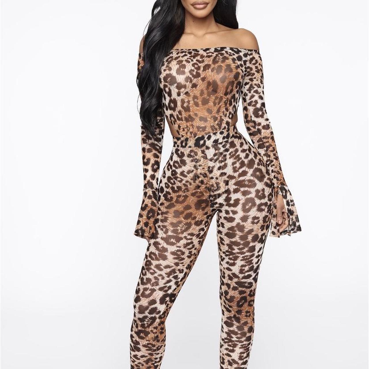 Leopard jumpsuit from fashion nova, size Depop