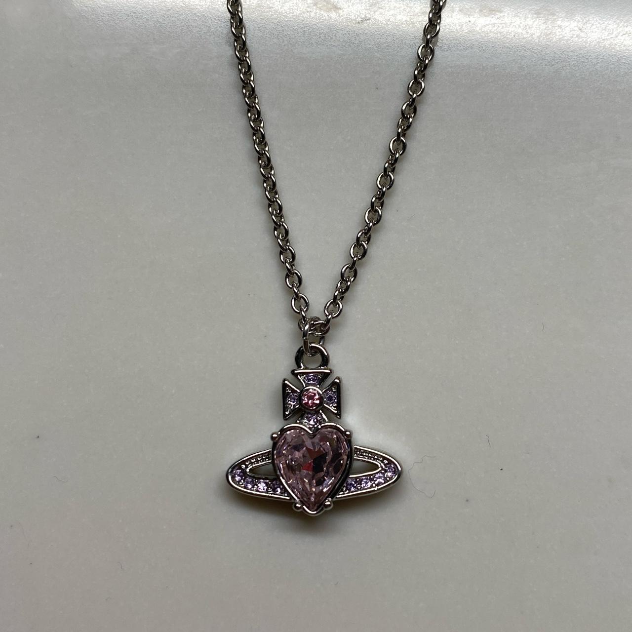 Pink Heart Vivienne Westwood Necklace #Necklace... - Depop