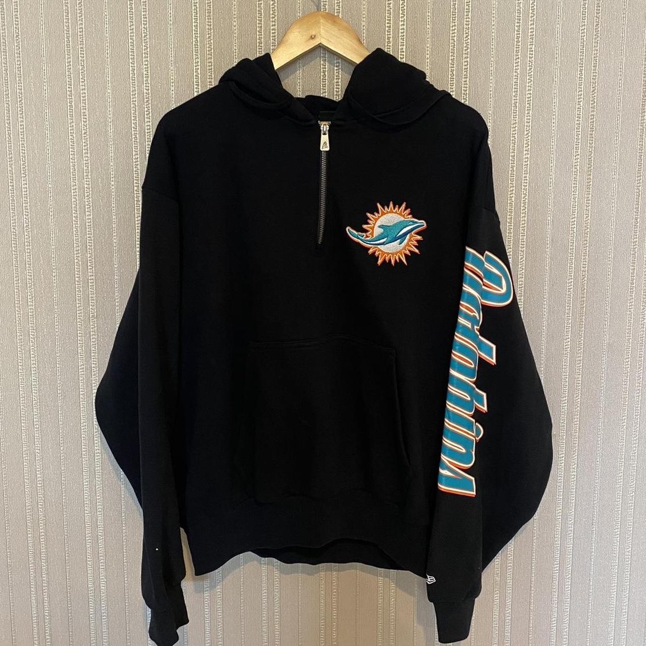 NewEra Miami Dolphins 1/4 Zip Hoodie Mens Medium - Depop