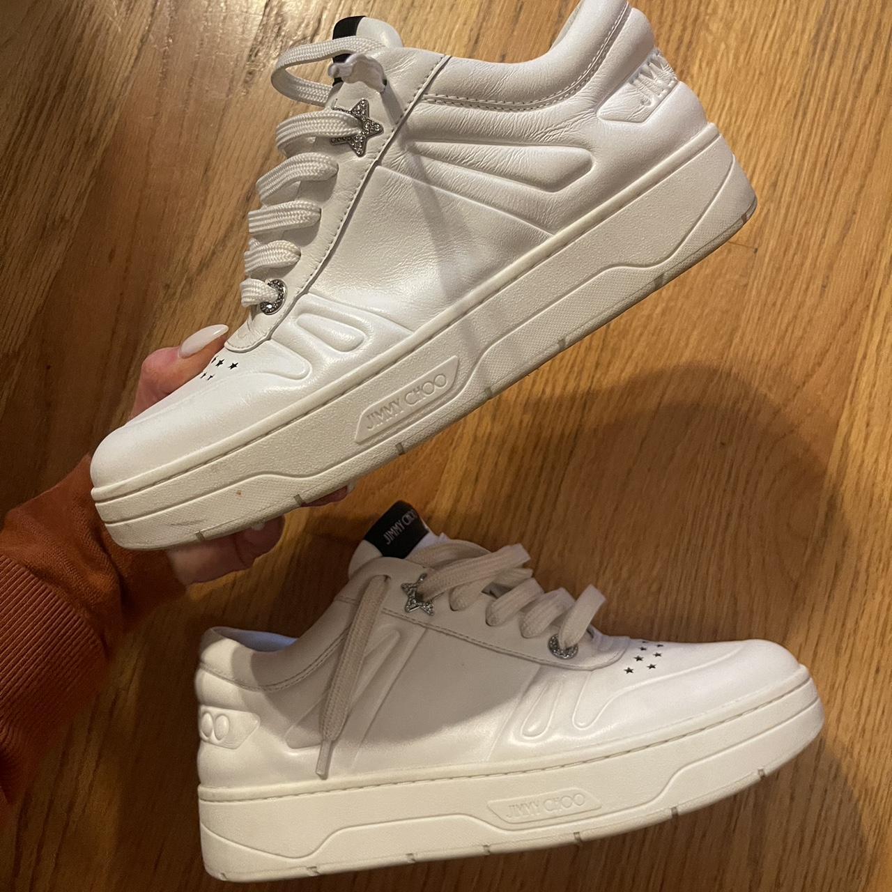 Jimmy Choo Hawaii Sneakers size 38. Worn a couple | Depop Jimmy Choo Hawaii Sneakers size 38. Worn a couple | Depop