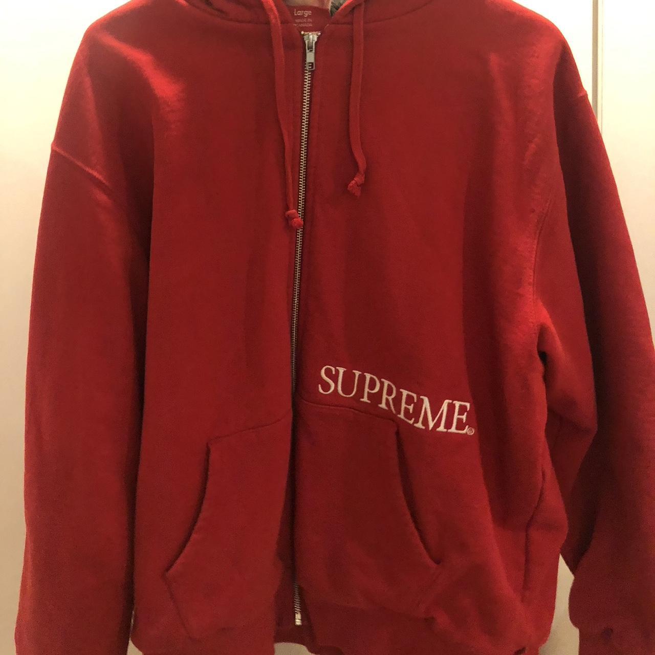 Supreme Men's Red Hoodie | Depop