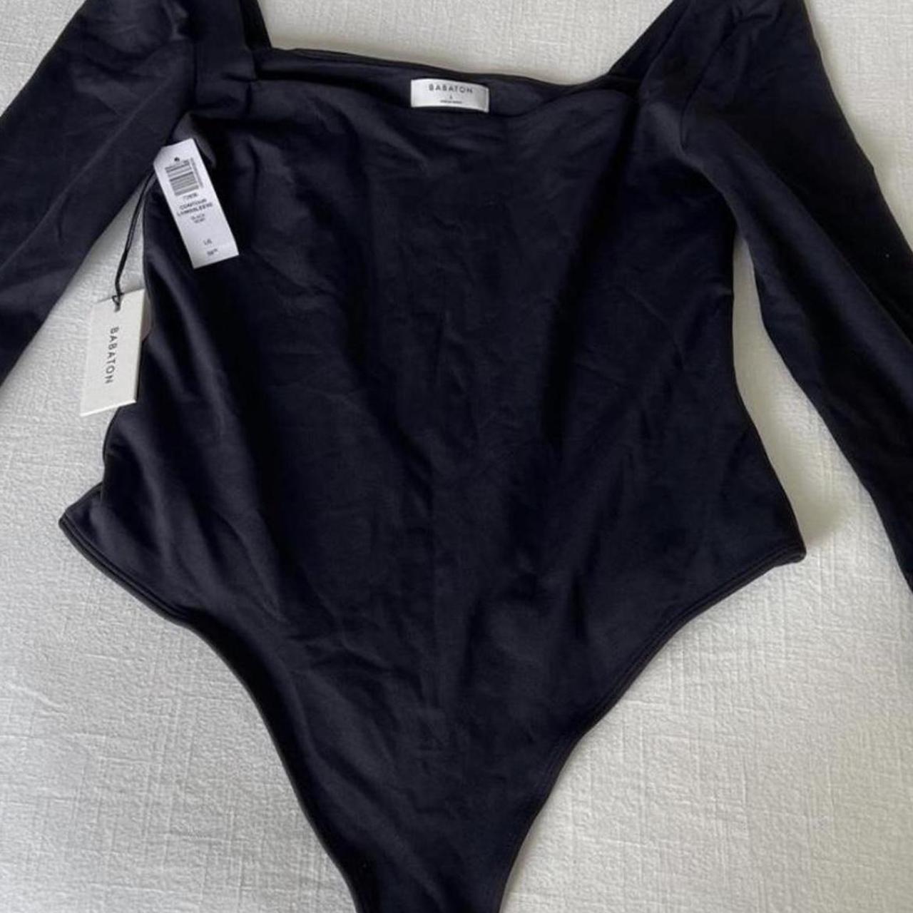 Aritzia Women's Black Bodysuit Depop