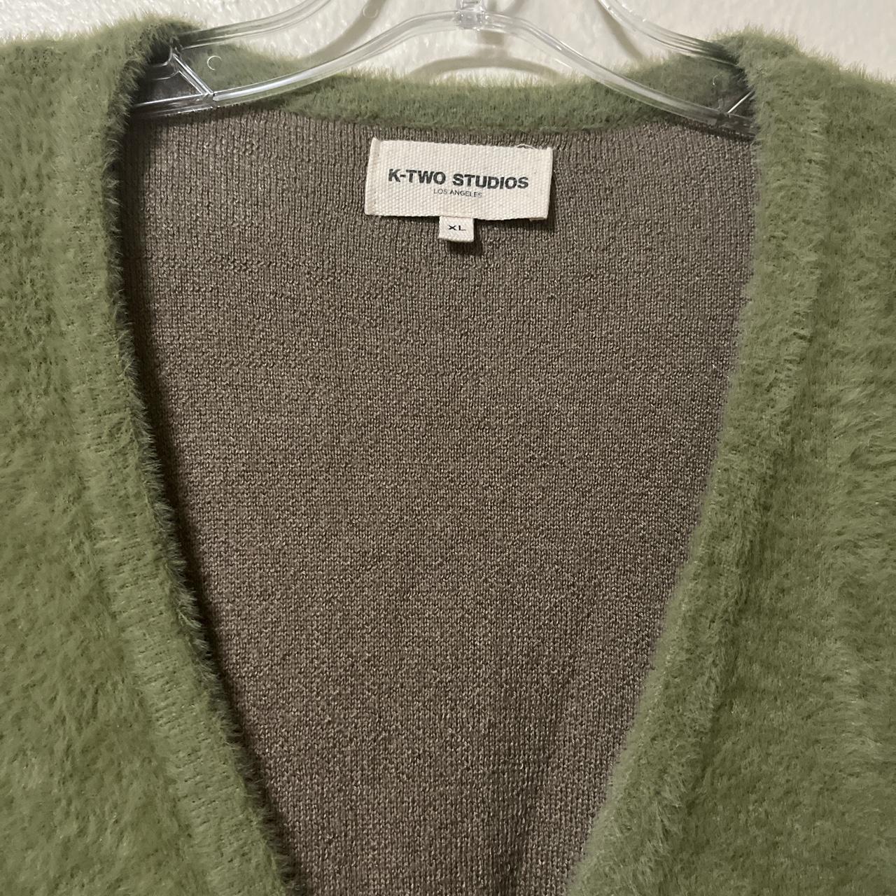 KTWO Studios Mohair Cardigan Great olive green... - Depop