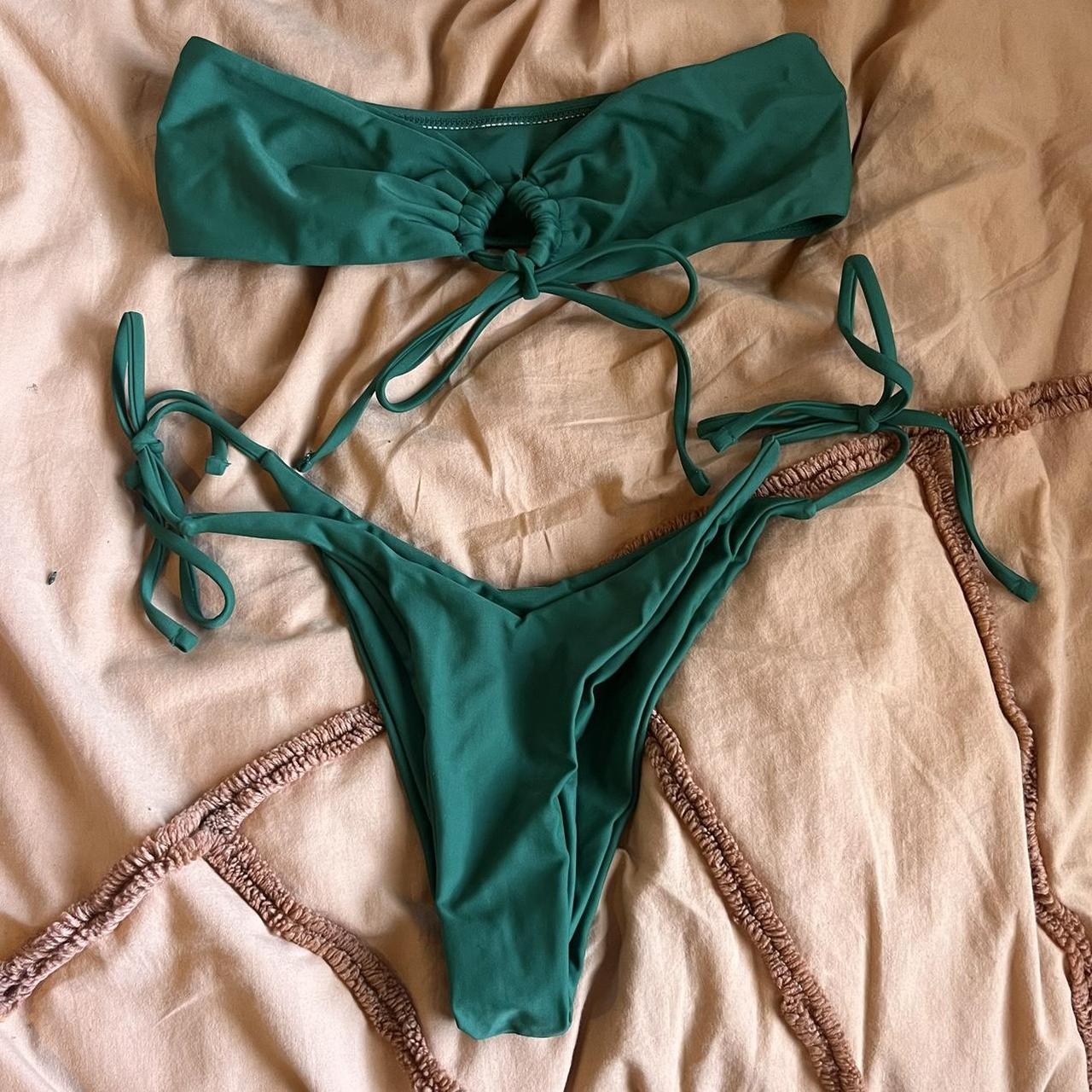 Green Flattering Bikini Set Depop 2377