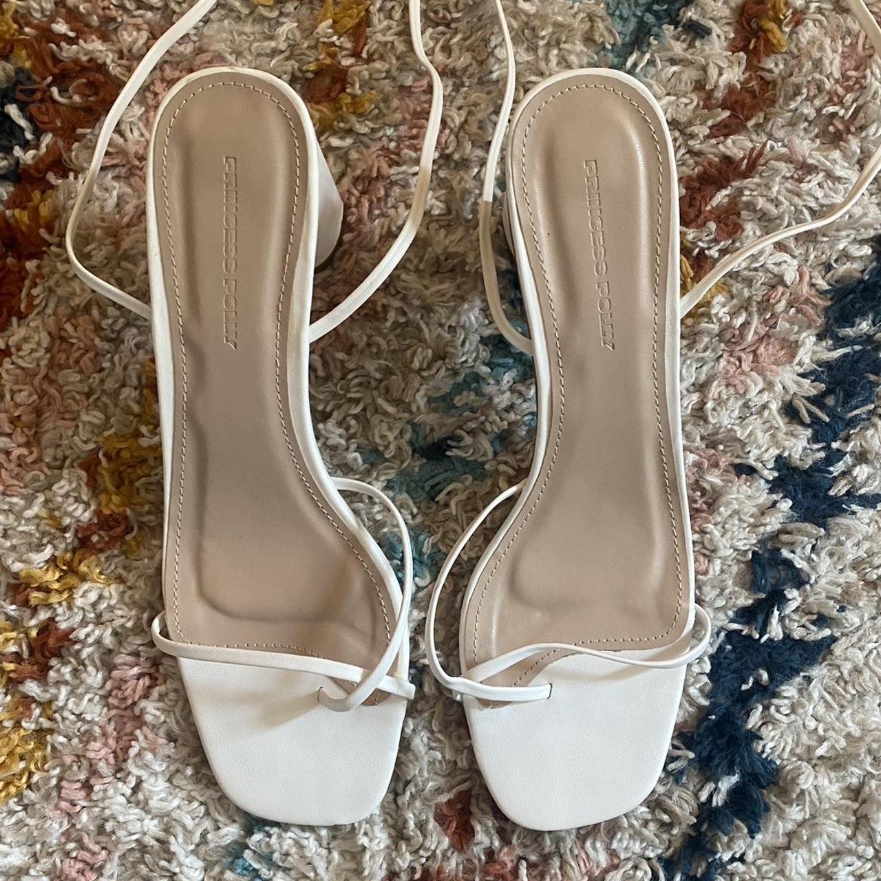Princess Polly Women's White Sandals | Depop