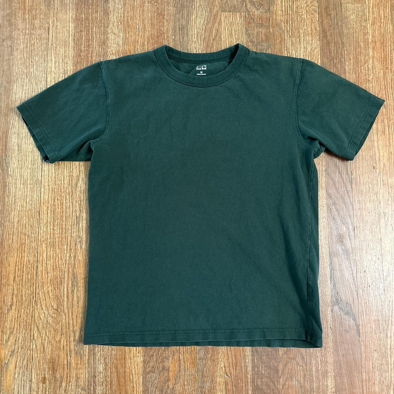 Vintage tshirt Pine green Size medium Blank Fits a... - Depop