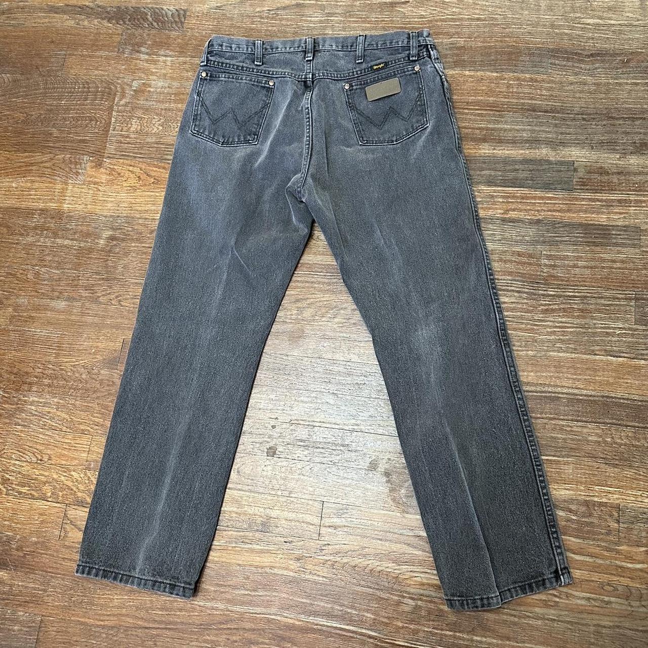 Vintage denim jeans Black/ dark grey Wrangler Size... - Depop