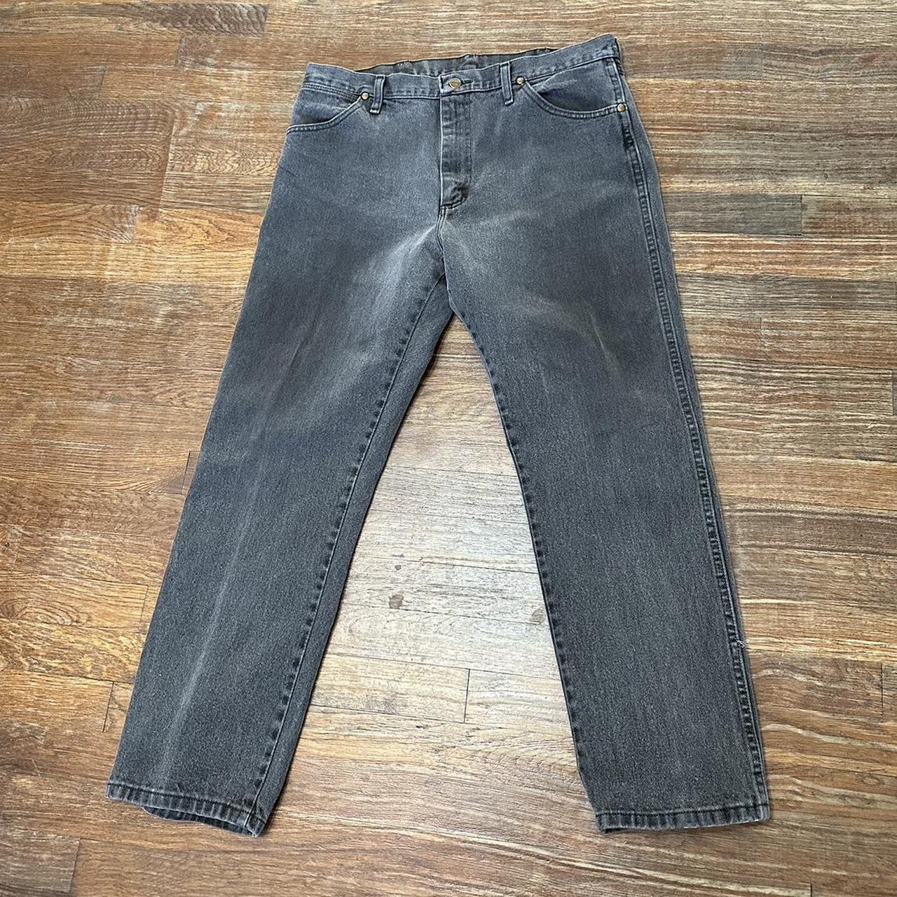 Vintage denim jeans Black/ dark grey Wrangler Size... - Depop