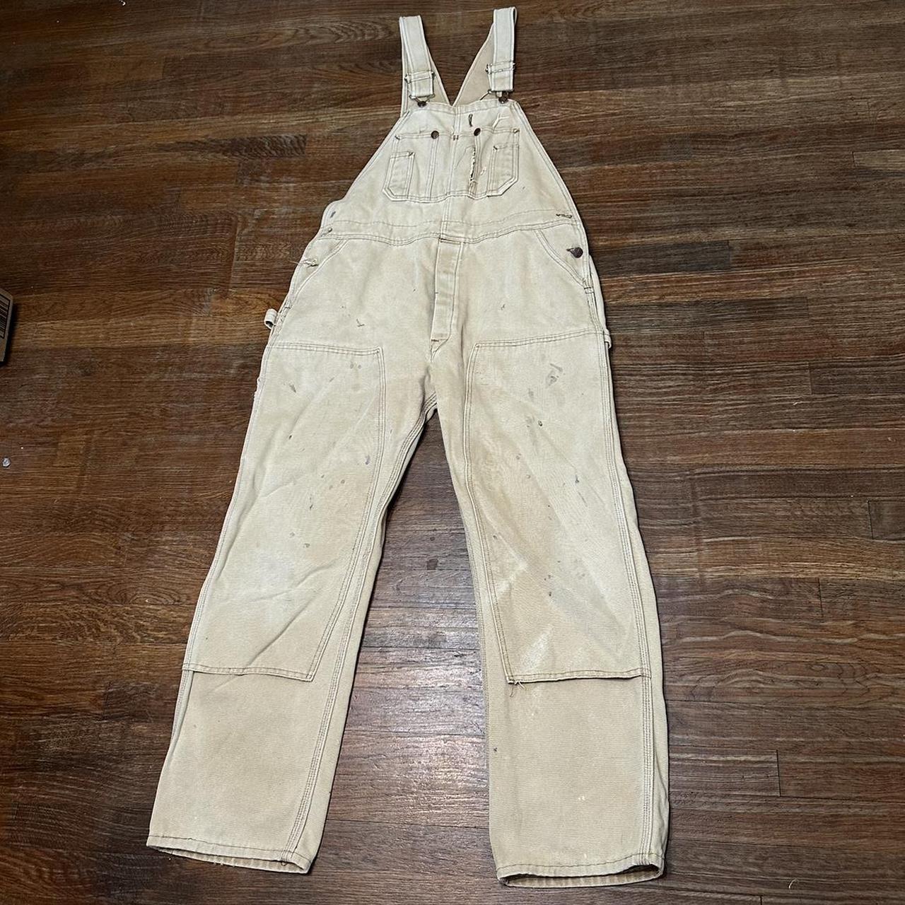 Vintage double knee pants overalls No tags fit a... - Depop