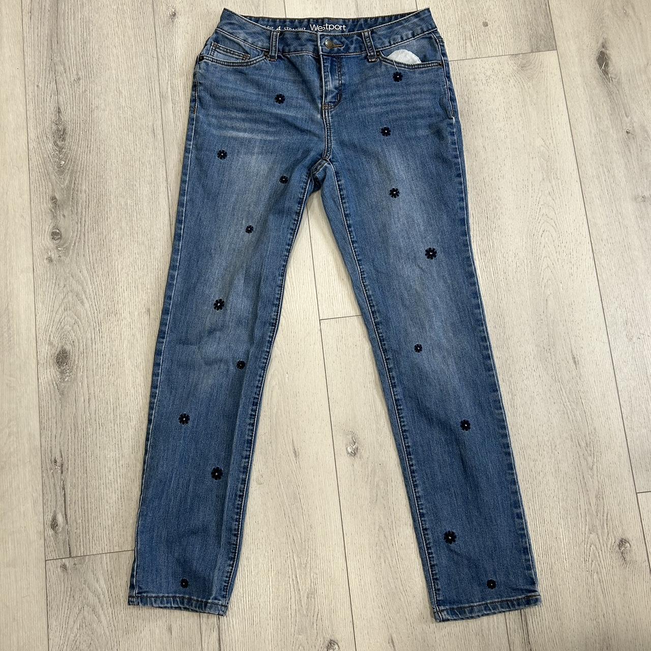 Flower Embroidered Westport Jeans Size 29x31 Price... - Depop