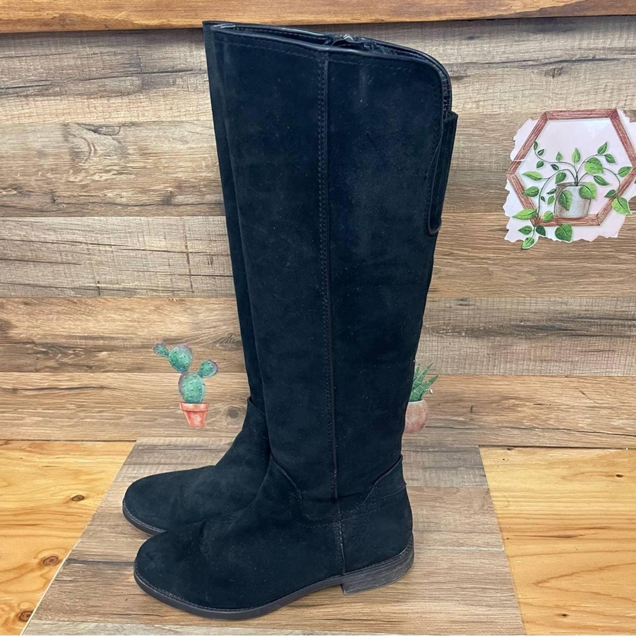 Franco Sarto black suede tall riding boots Size Depop