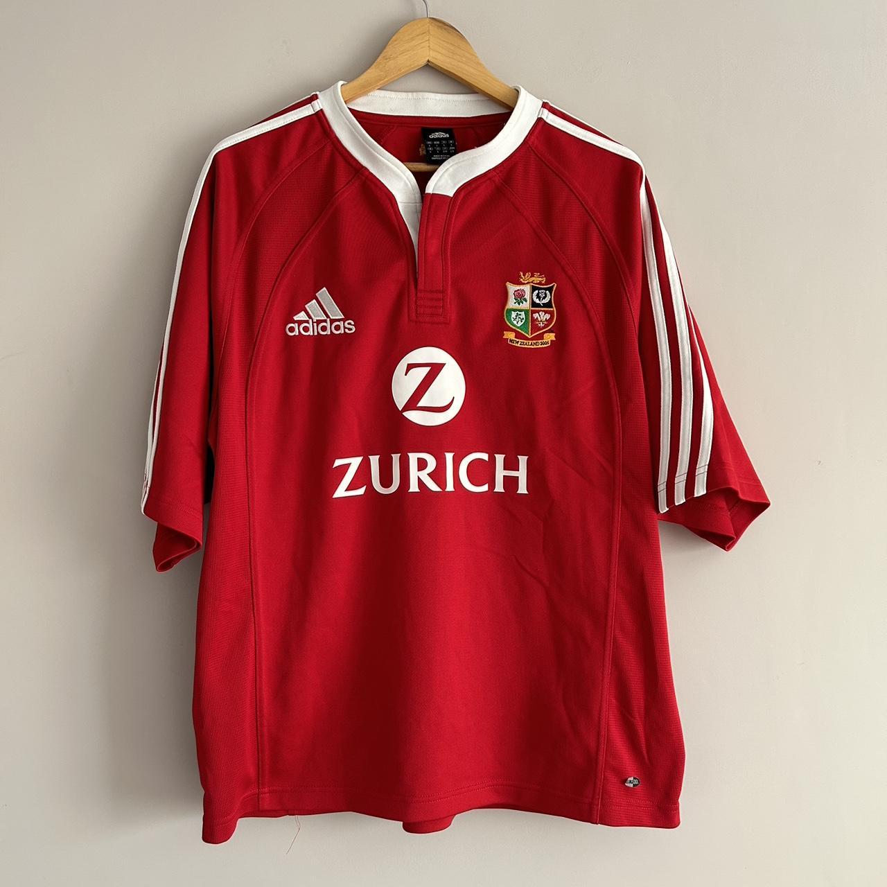 Adidas Mens Rugby Jersey New Zealand Zurich British Lions Shirt Red Size  Small