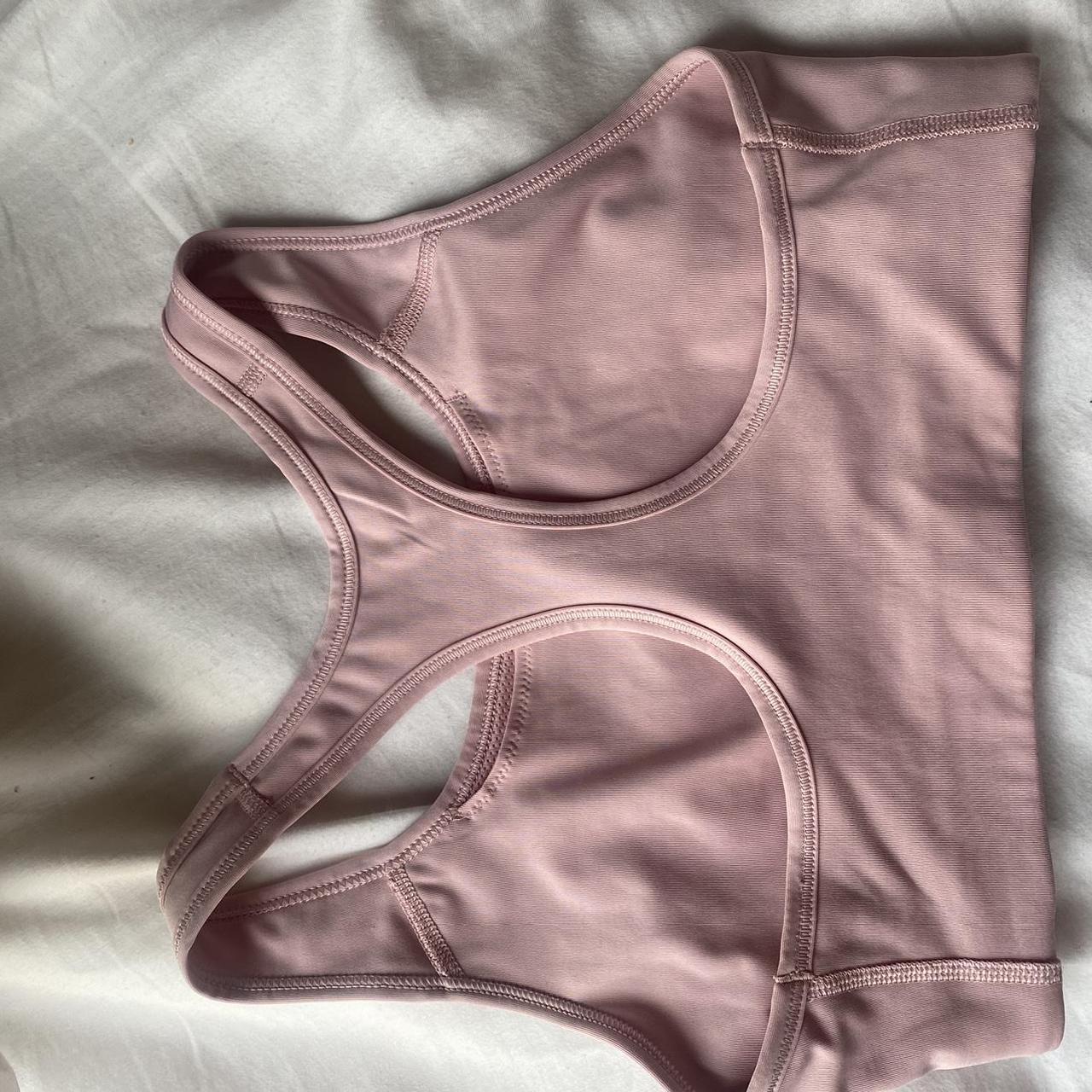 pink and white nike crop top