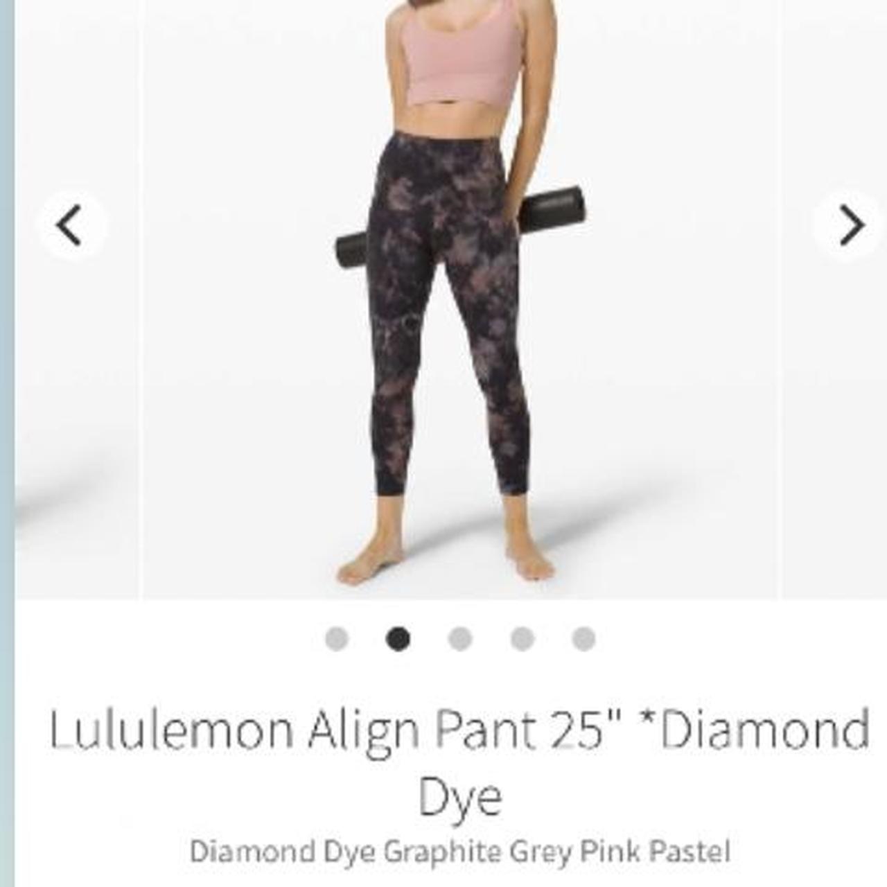 NEW LULULEMON Align 25 Pant 4 Diamond Dye Graphite Grey Pink
