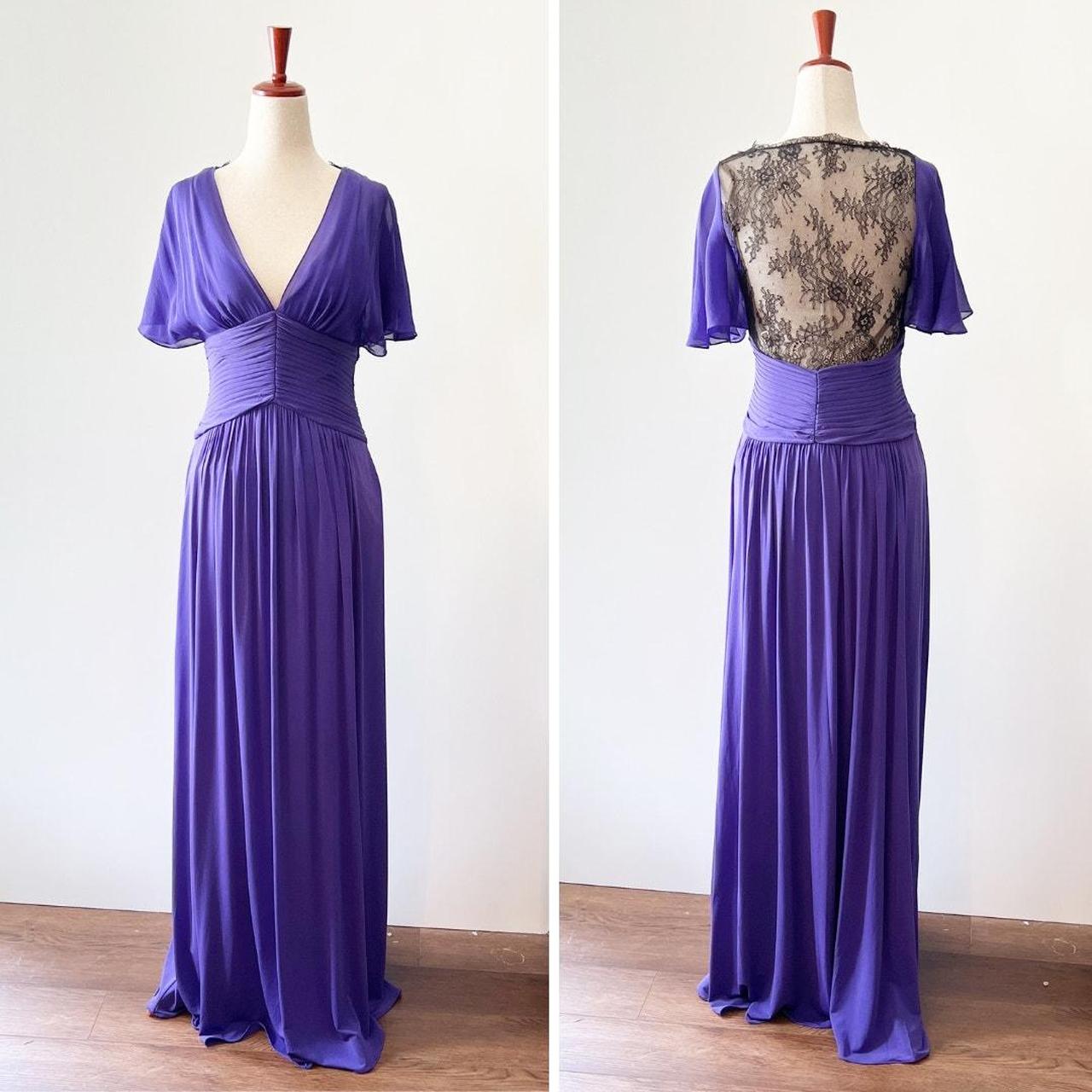 BCBG Maxazria Purple Satin hot Dress size 10