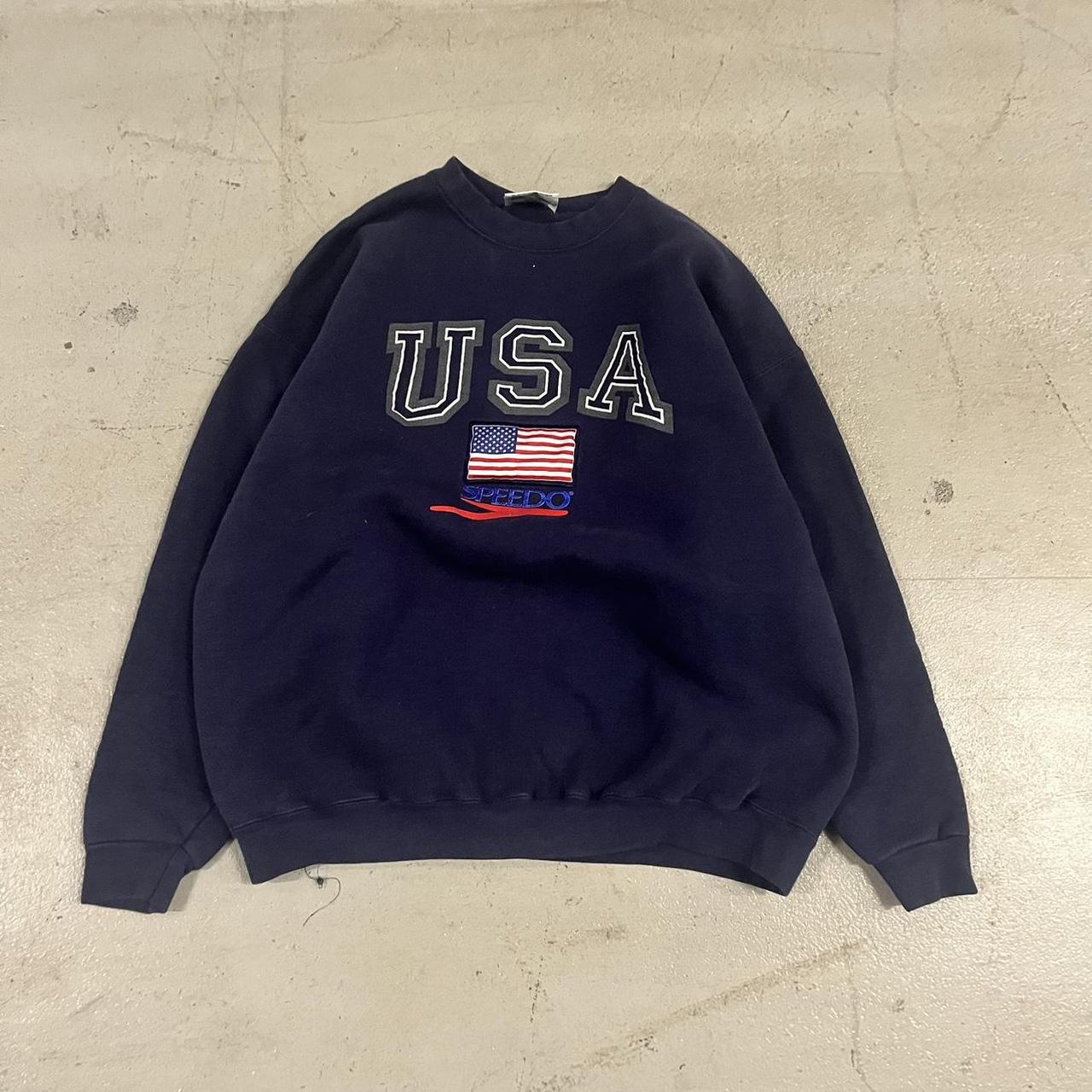 Vintage 90s Speedo Olympics USA Baggy fit crewneck... - Depop