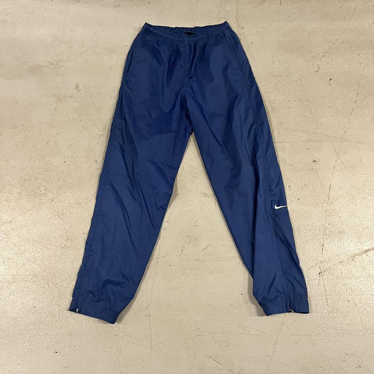 Vintage Y2K blue Nike windbreaker baggy fit pants... - Depop