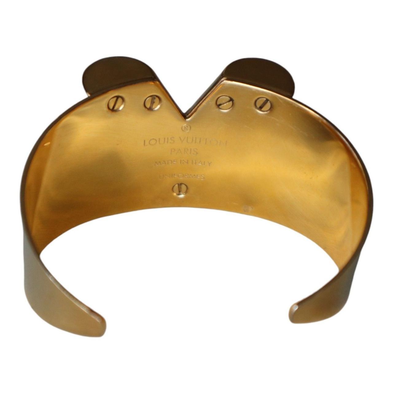 Louis Vuitton Essential V Cuff Gold Tone Metal | Depop