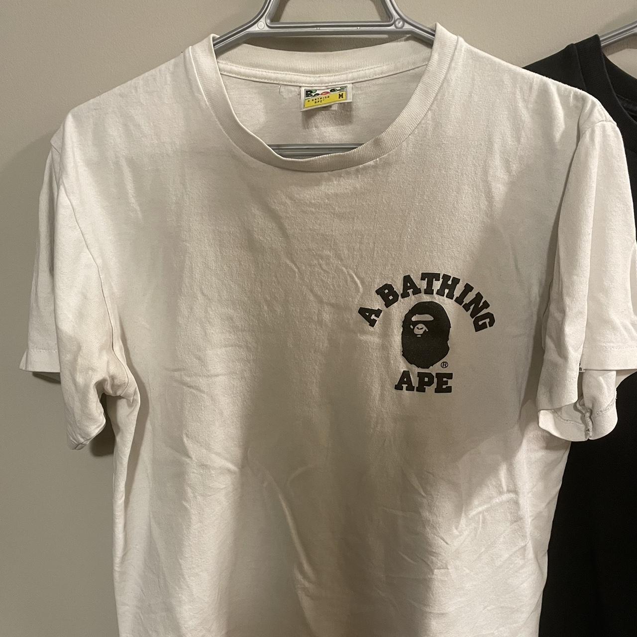 White a bathing ape t shirt Size medium Used but... - Depop