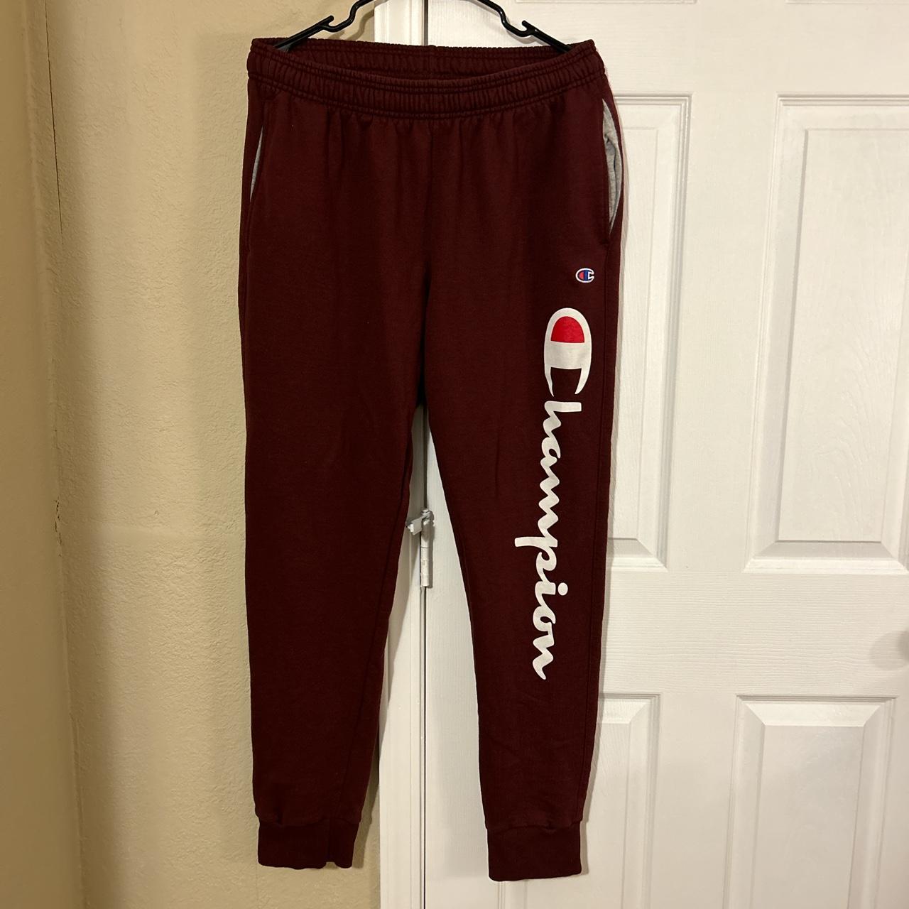 Champion hotsell burgundy sweatpants