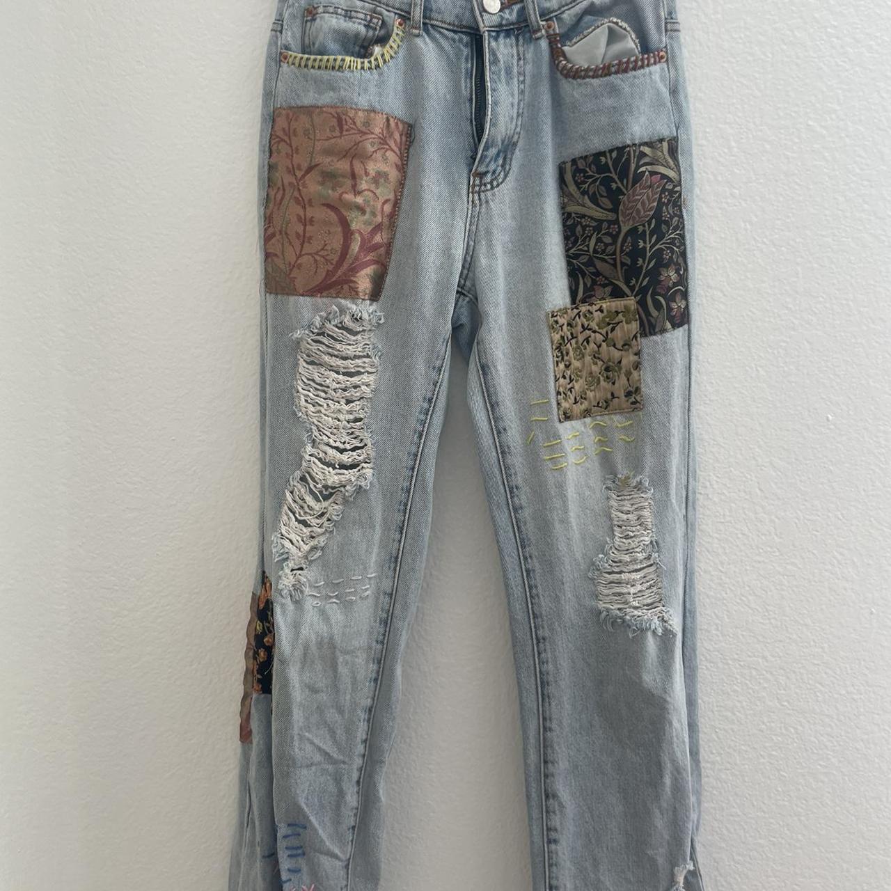 Urban outfitters patchwork jeans #urbanoutfitters... - Depop