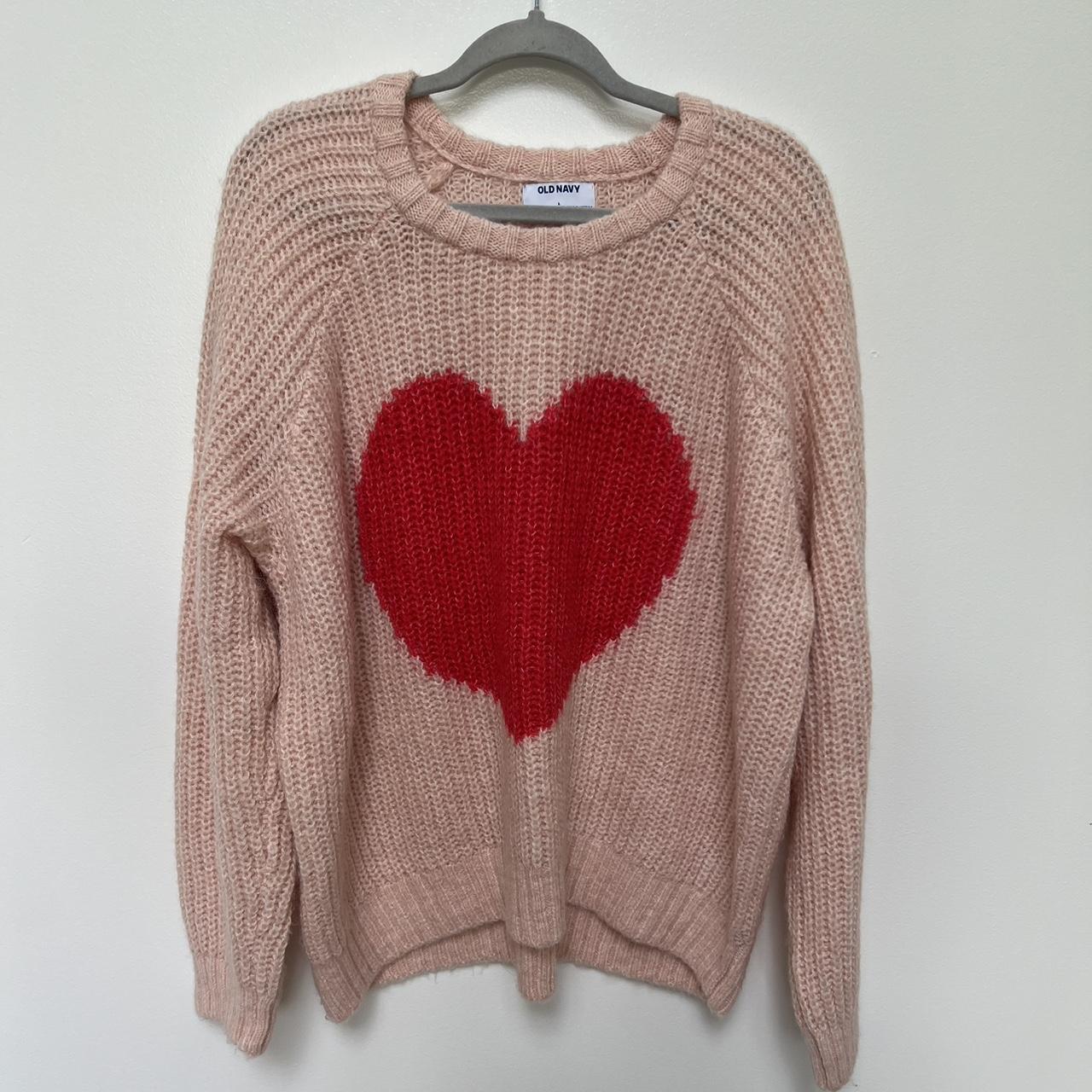 Old Navy Women's Pink and Red Jumper | Depop