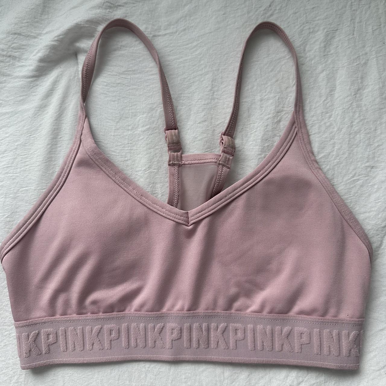 Victoria's Secret Pink Ultimate Lightly Lined Sport Bra Pink/White S