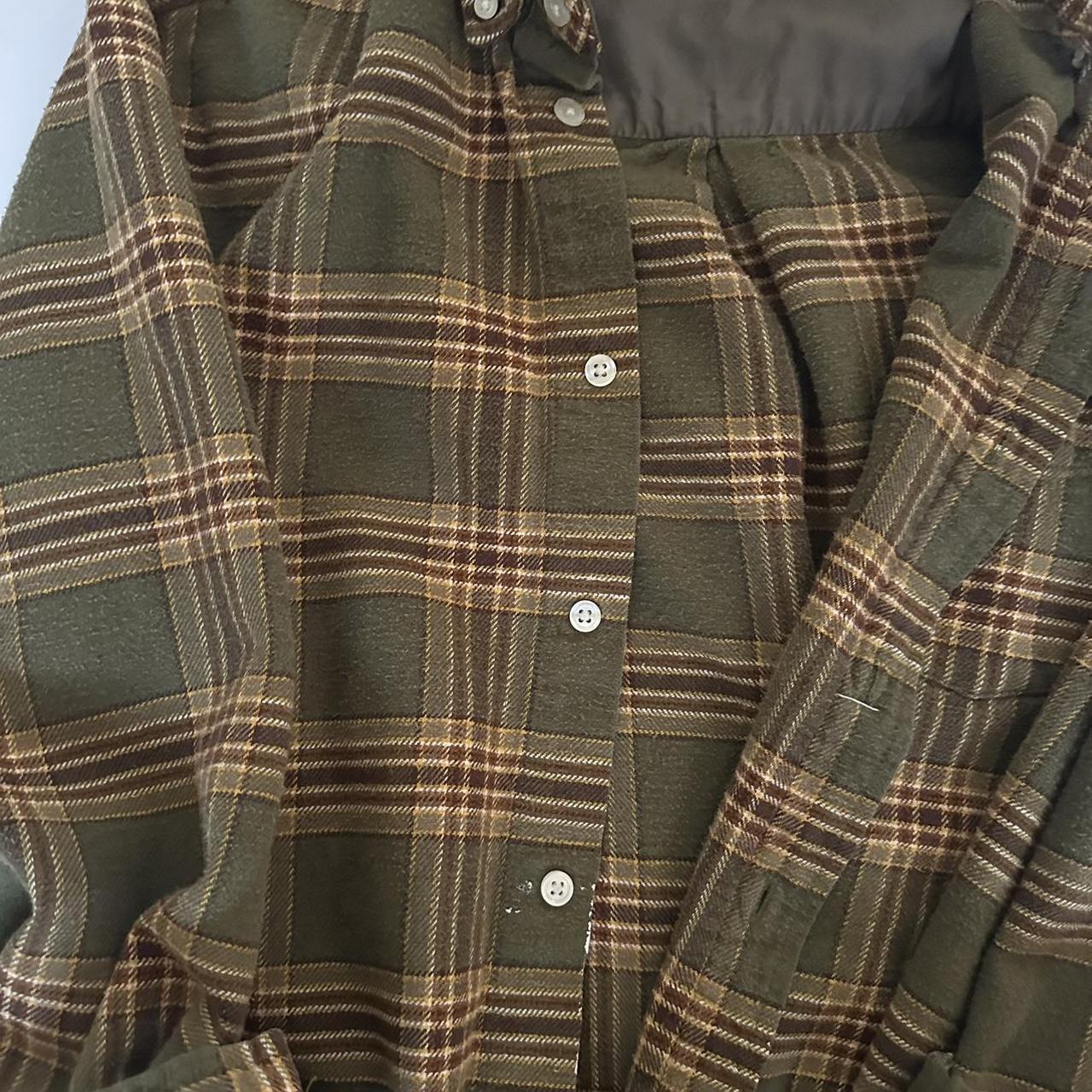 Earth tone flannel, no size but fits like a large.... - Depop