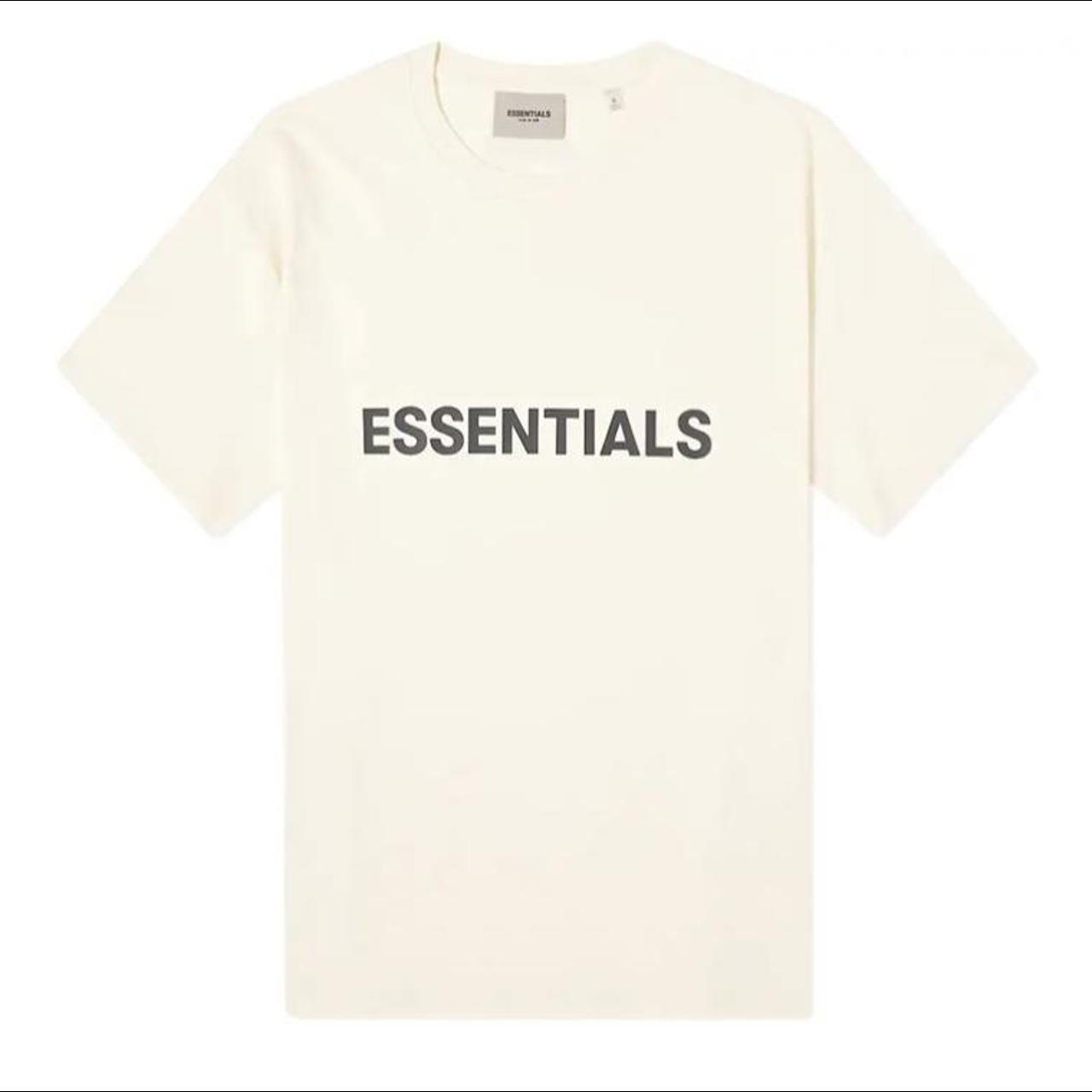 Essentials Women's Cream T-shirt | Depop