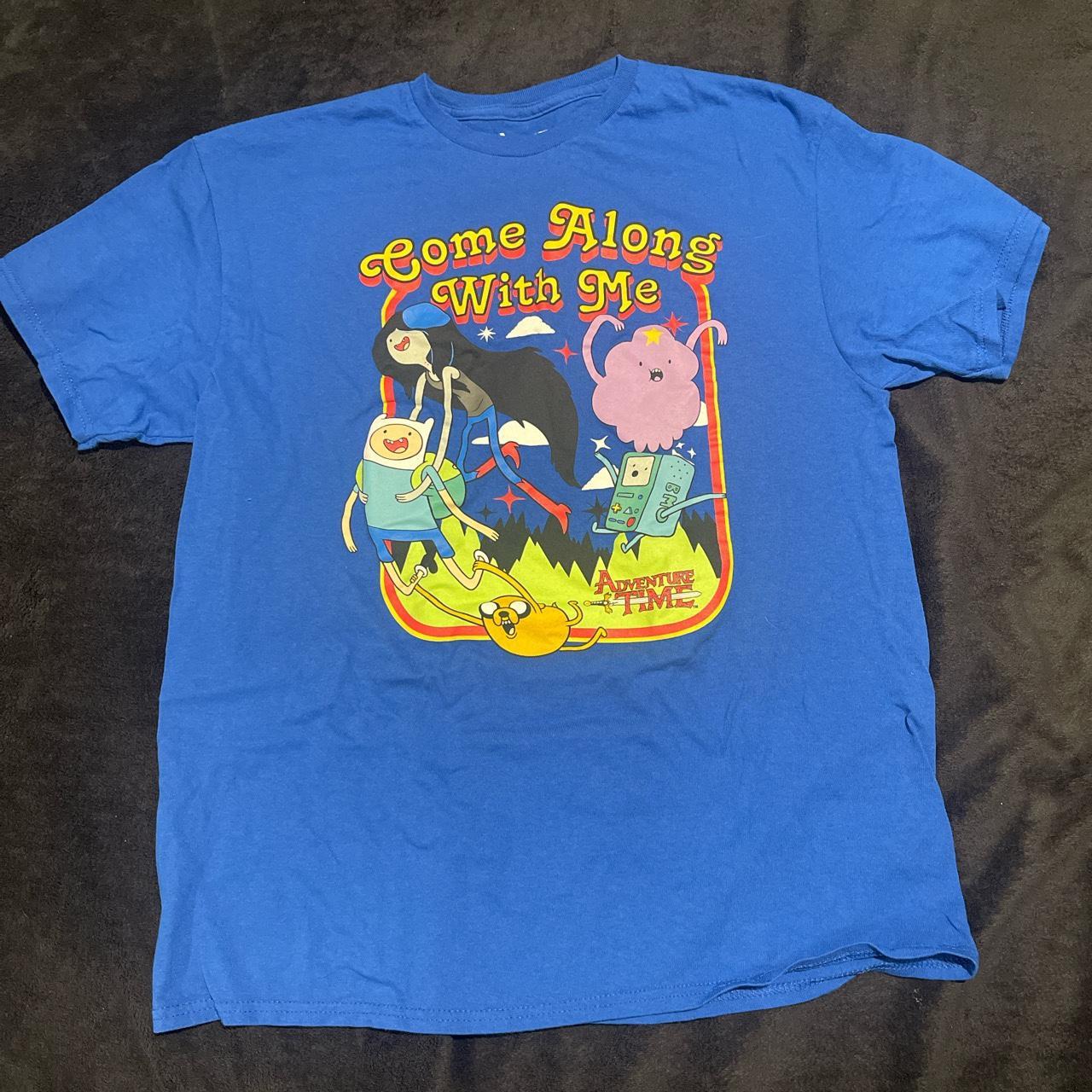 Large Sized Blue Adventure Time Shirt :) Brand Just - Depop