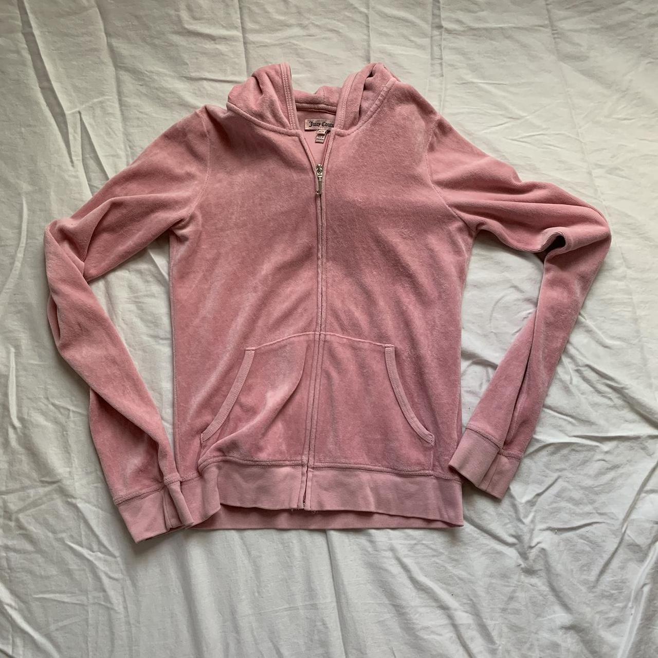 vintage juicy couture light pink zip up hoodie with... - Depop