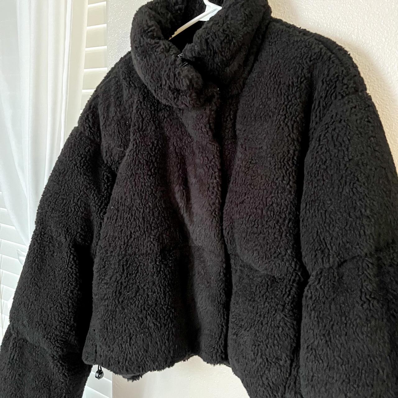 black teddy coat Depop