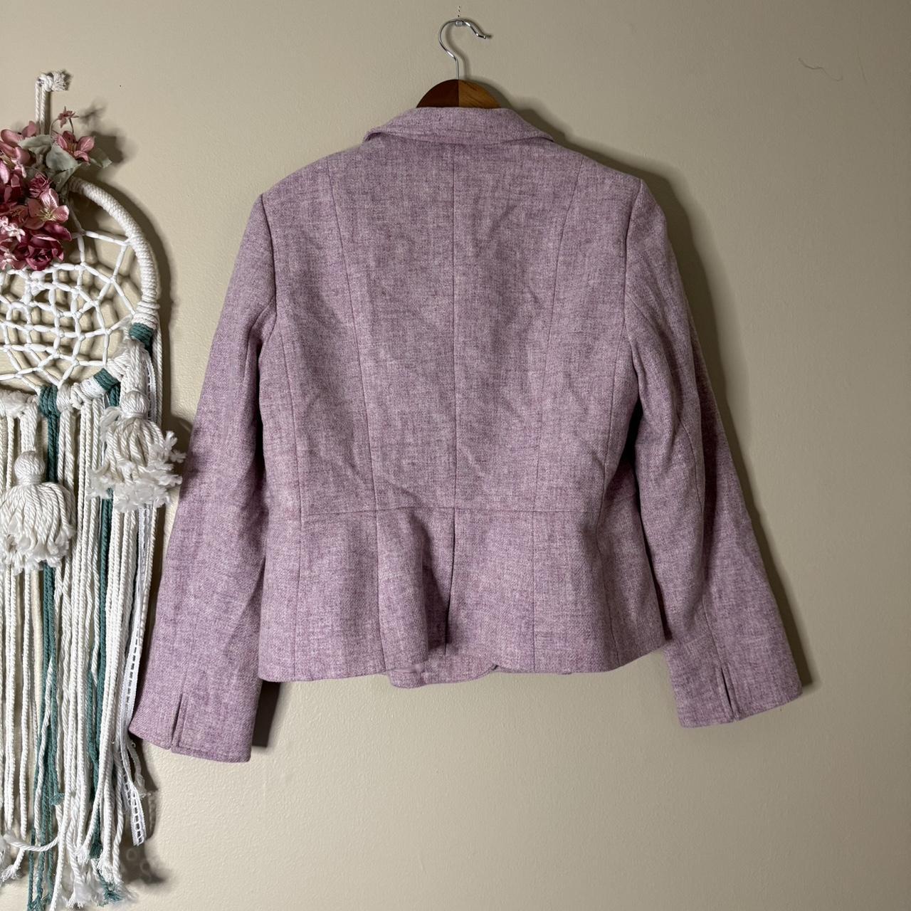 Talbots Blazer Jacket Womens Size 10 Pink Tweed - Depop