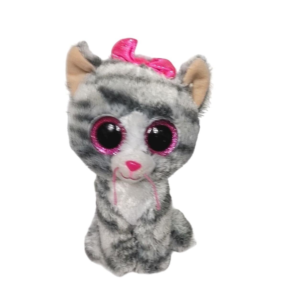 Ty Beanie Boos Kiki Tabby Cat Gray White Glitter... - Depop