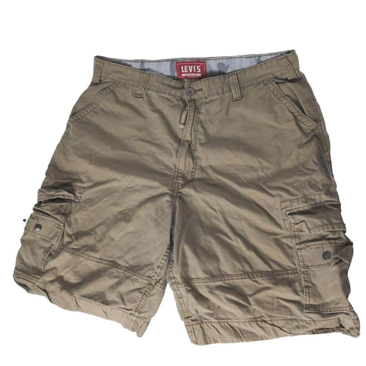 Levis Men's Squad Cargo Shorts Size 40 Solid Tan... - Depop