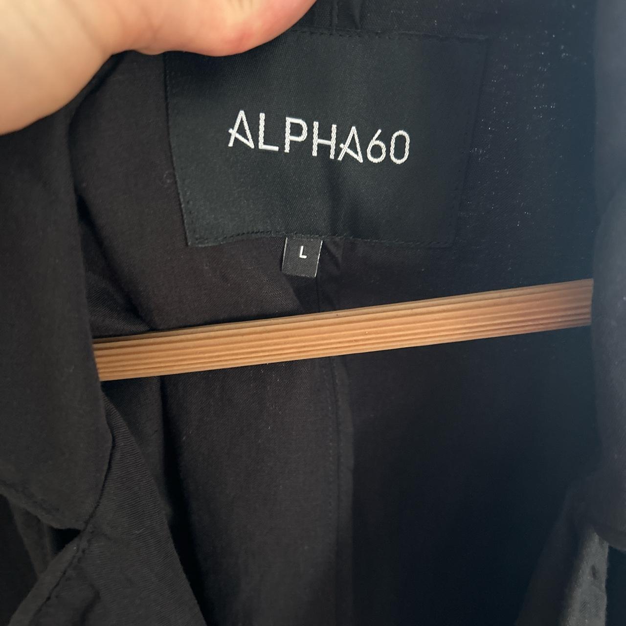 Alpha 60 black trench coat in light fabric / linen .... - Depop
