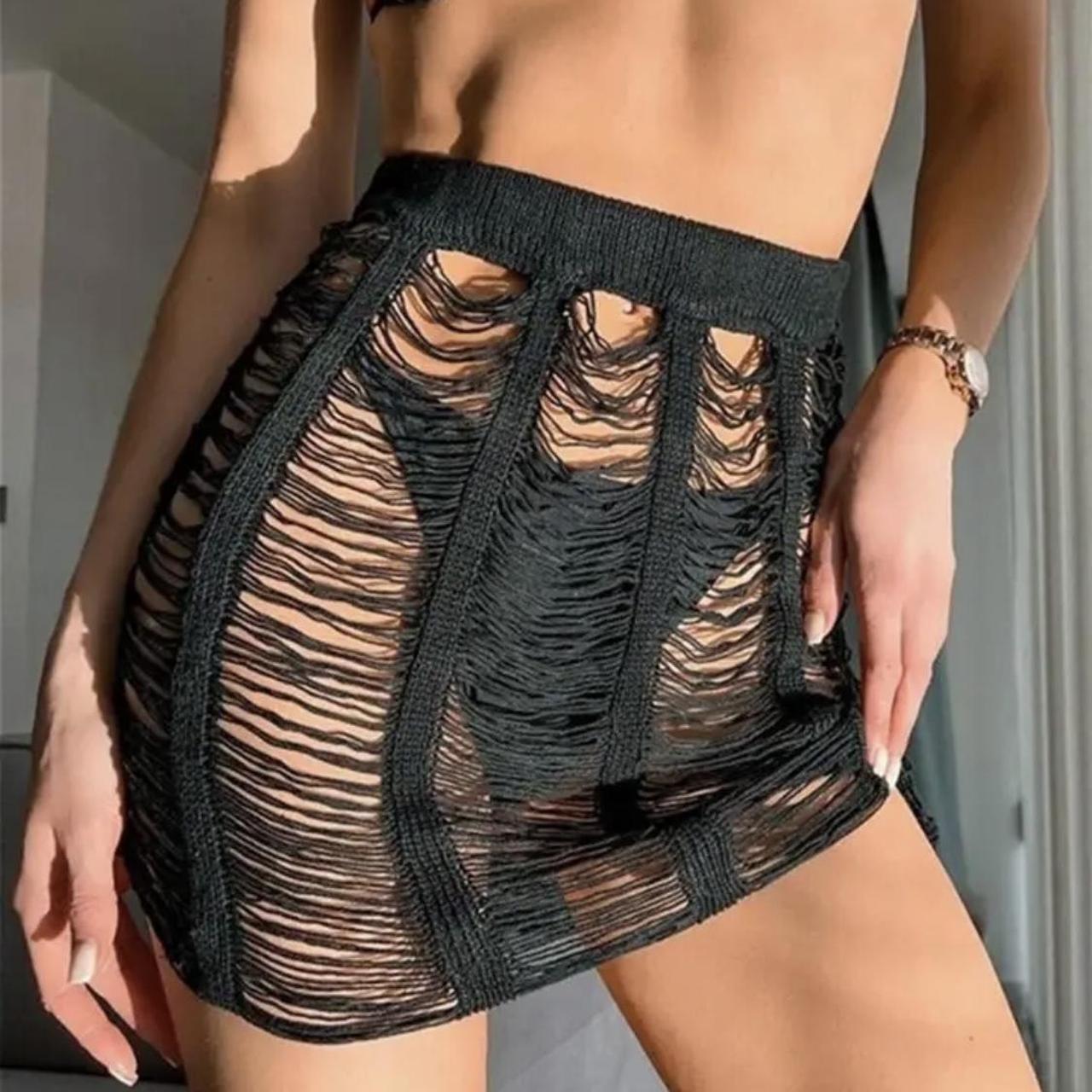 Black lace outlet skirt see through