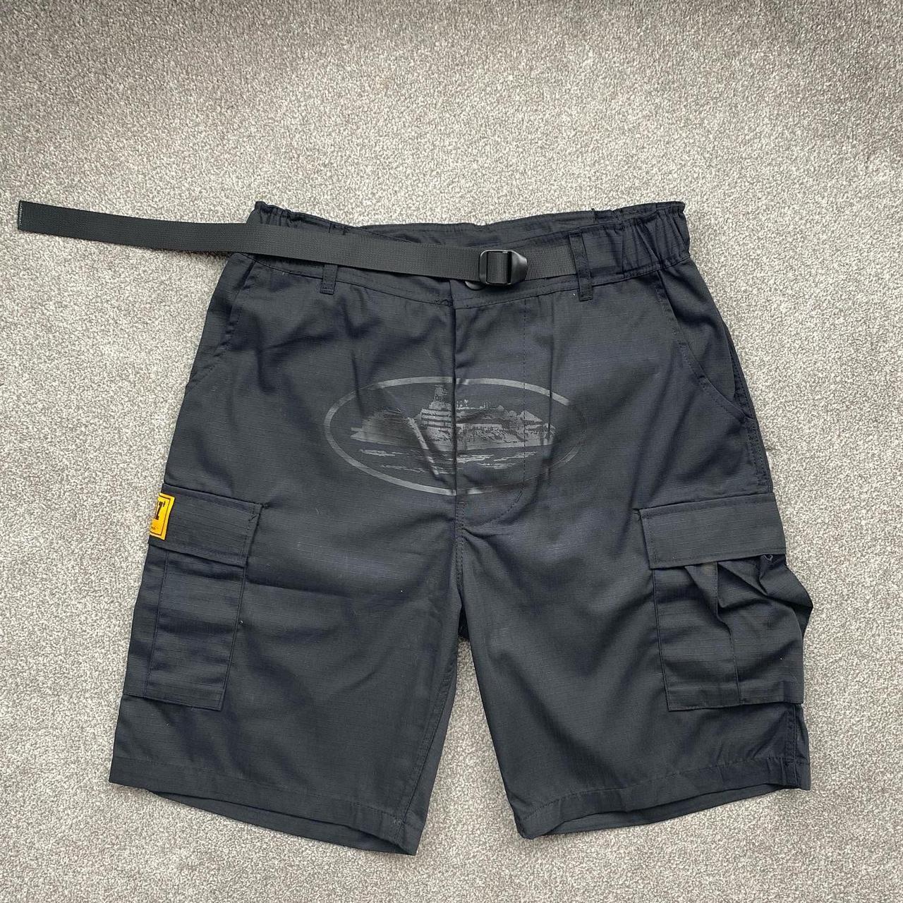 Corteiz OG Cargo Shorts Triple Black Brand New With... - Depop