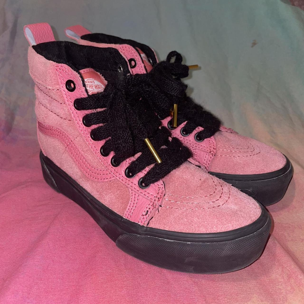 Pink and gold high top vans hotsell