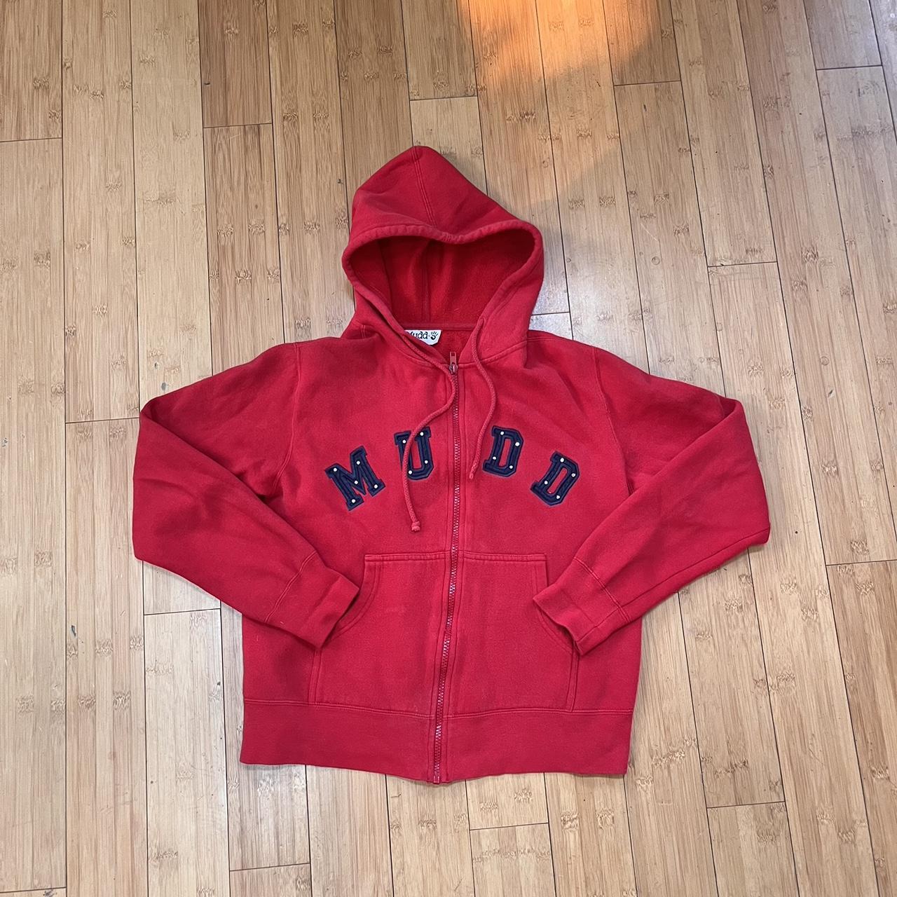 Mudd Y2K Red Hoodie Womens Large - Depop