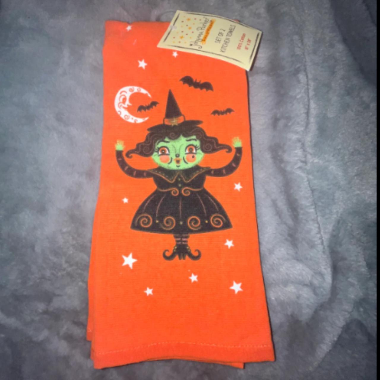 Johanna Parker Halloween kitchen towels orange with - Depop