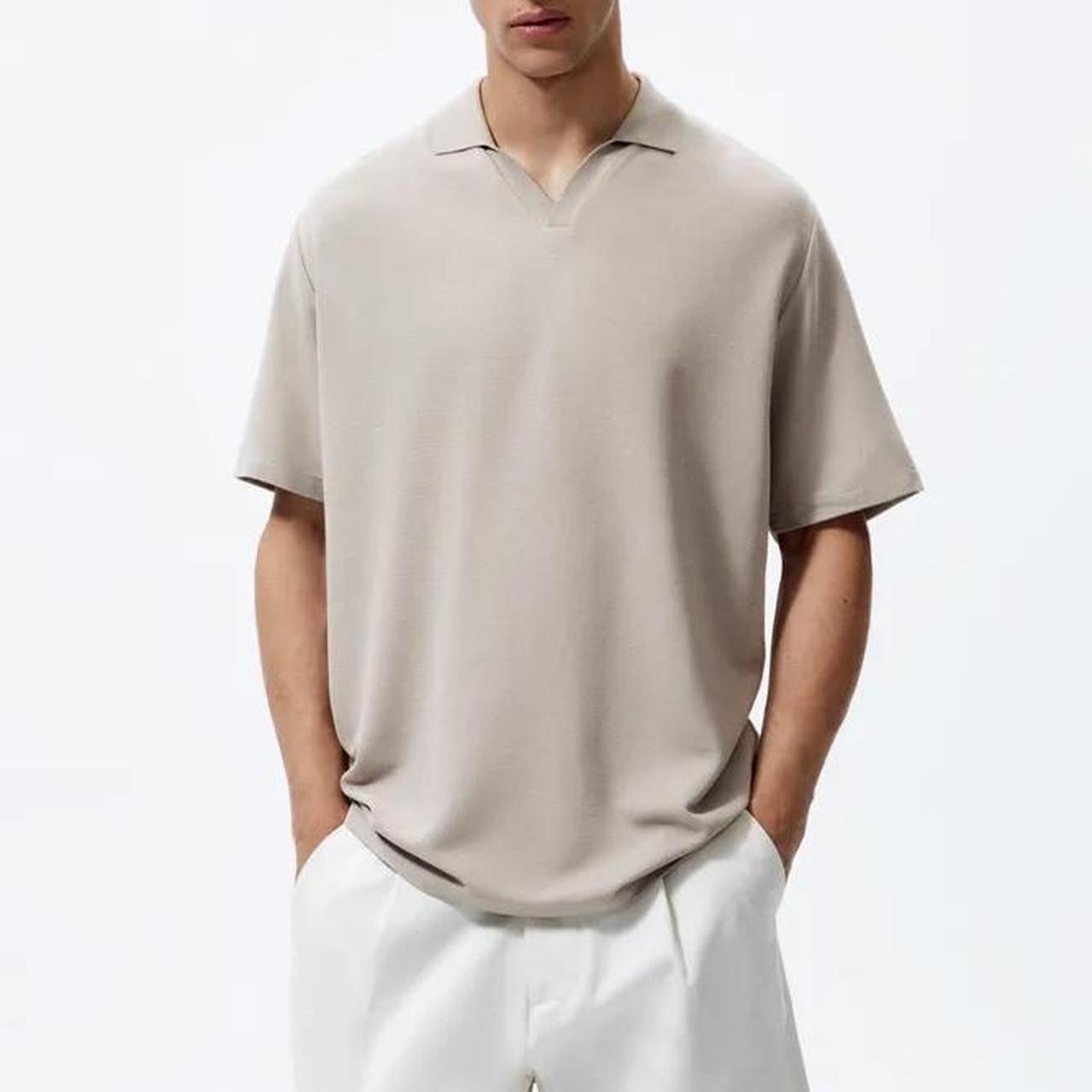 Zara Knit Polo, Beige, Brand New with Tags