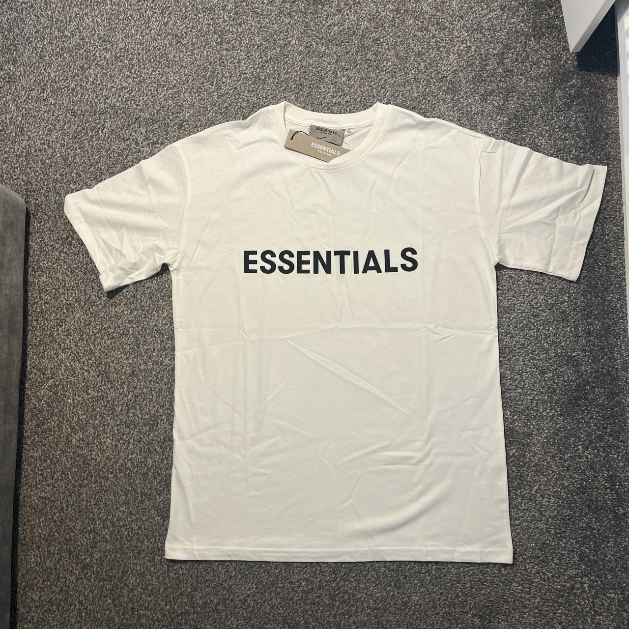 Brand new white Essentials logo tee. Brand new ,... - Depop